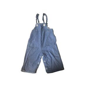 Vintage Baby Blue Corduroy Overalls With Adjustable Straps & Snap Buttons